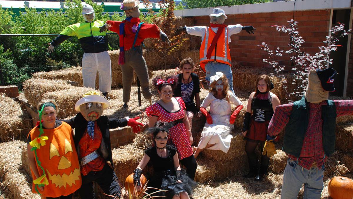 The Lithgow Mercury group joined the scarecrows, who were outstanding in their field.