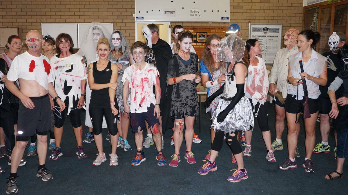 Bunbury Runners Club holds a zombie run through town.