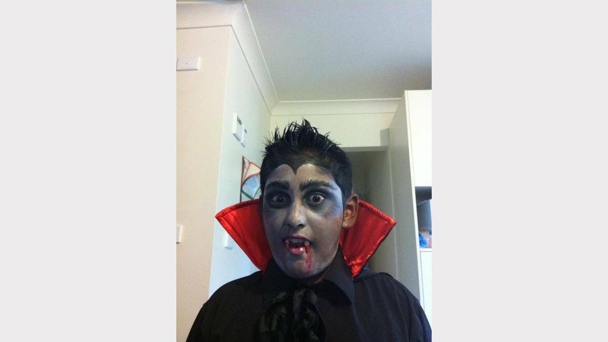 Shiraz-Mohammed Ali took Vampire to a new level on Halloween. Photo: Miza Mohammed