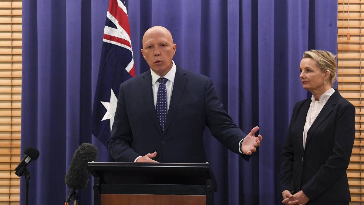 Peter Dutton, alongside new deputy Sussan Ley, says he won't change as opposition leader. Picture: AAP