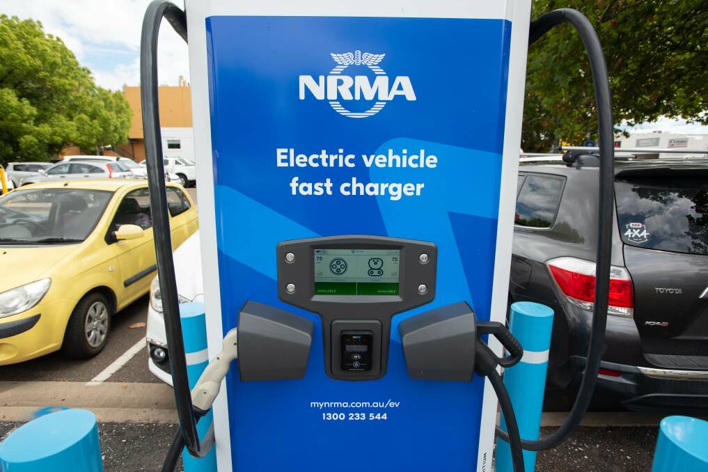 NRMA electric vehicle charger on Kable Avenue. Picture by Peter Hardin