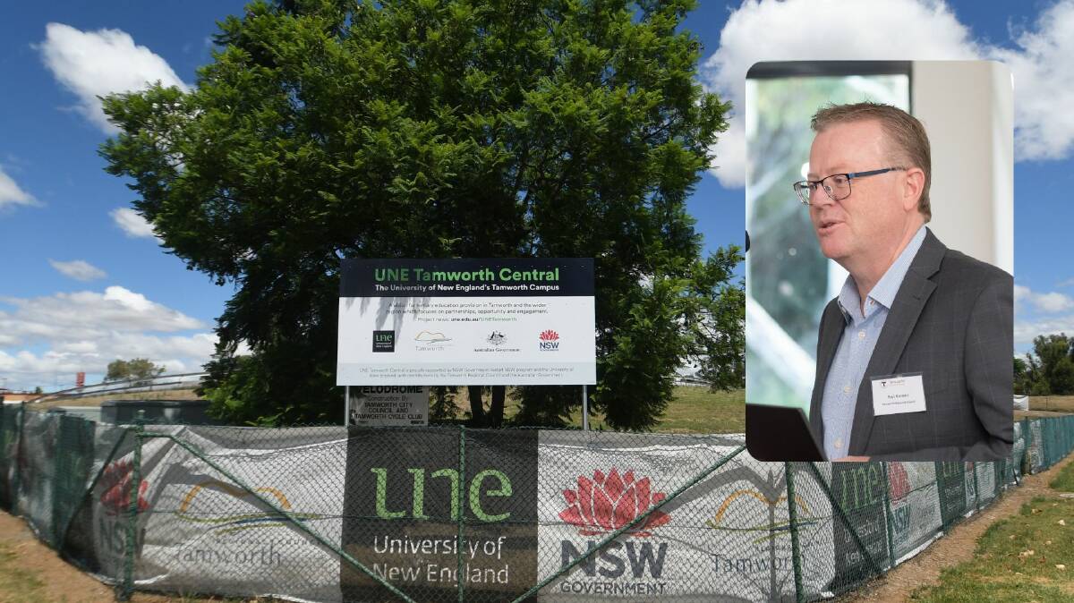 Tamworth Regional Council general manager Paul Bennett said the University of New England needs to prove its commitment to Tamworth. Picture by Gareth Gardner, inset by Peter Hardin