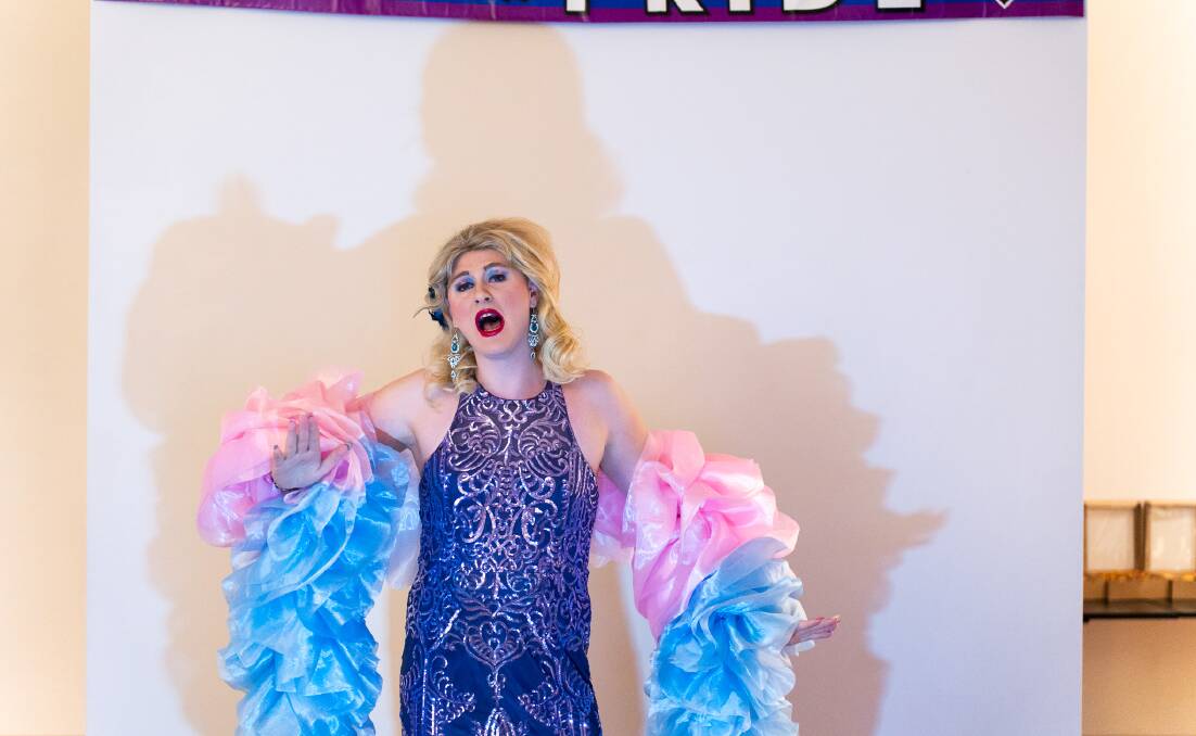 Missy Sparkles performs at the 2023 Trans Day of Visibilty. Picture by Indigico