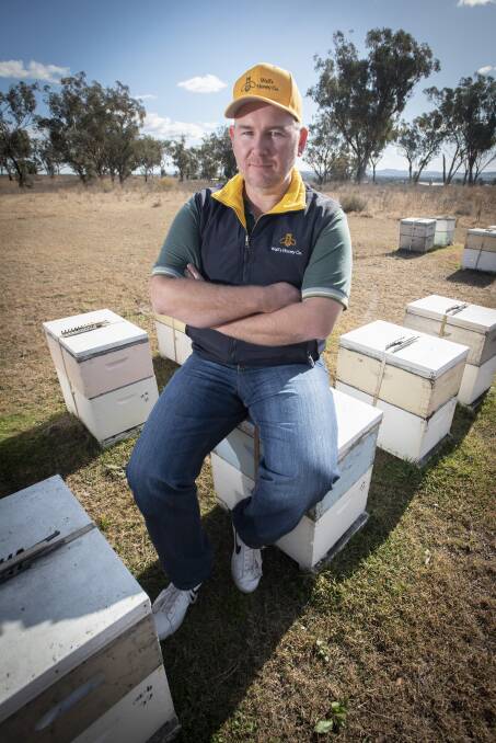 LOCKED DOWN: Wall's Honey Co owner Justin Wall is unable to move any bees due to a strict state-wide order. Photo: Peter Hardin