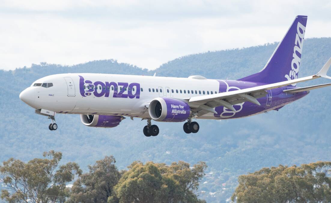 Low-cost airline Bonza launched the Tamworth to Melbourne route on May 2, 2023. Picture by Peter Hardin, file