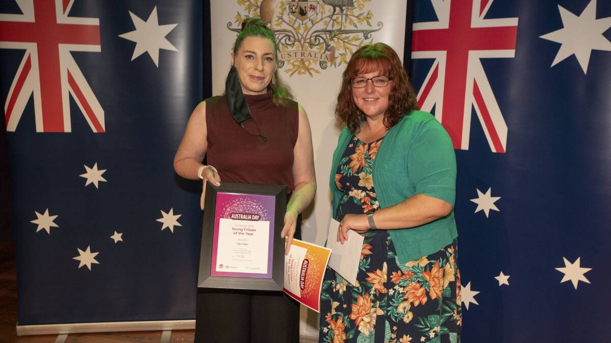 INCLUSIVE: Isla Farr's mother Allison accepted the award on her behalf from Michelle Green. Photo: Peter Hardin