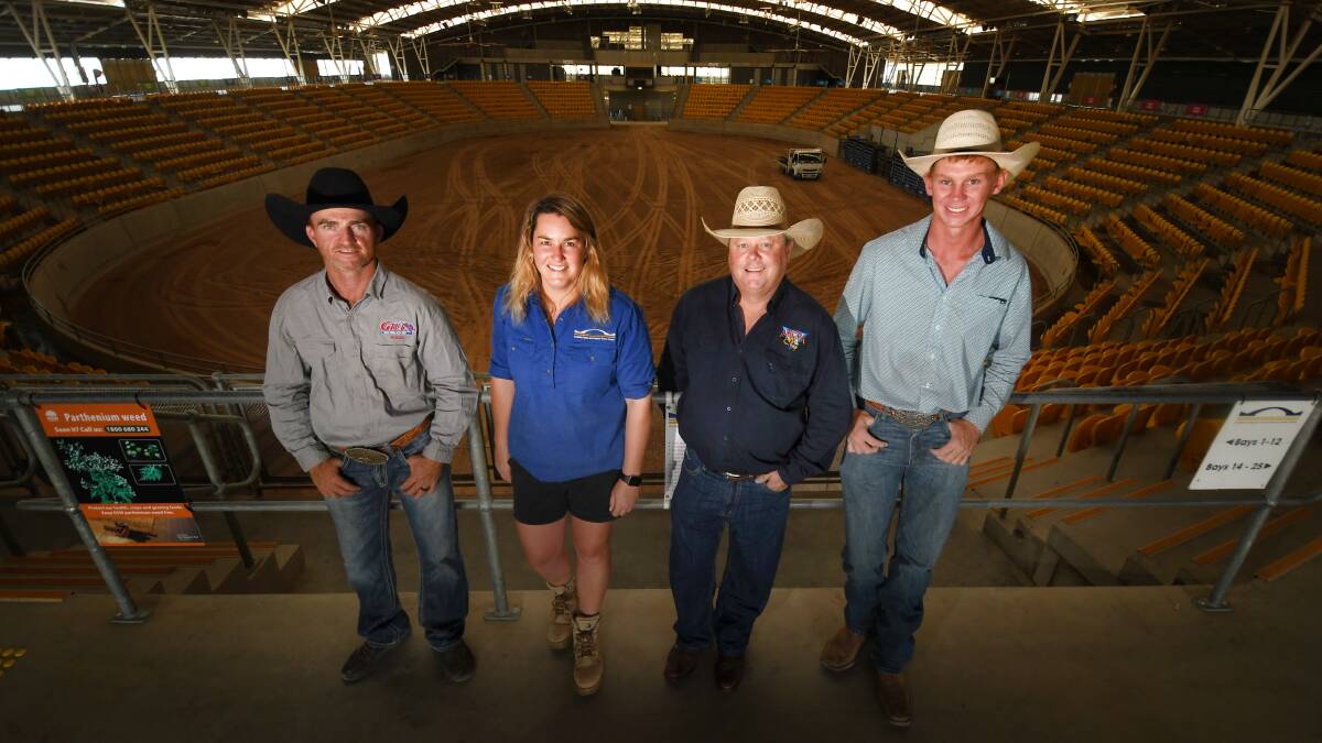 RODEO: Robert Bandy, Prue Simson, Craig Young and Tom Knight prepare to welcome fans to the arena this weekend. Photo: Gareth Gardner