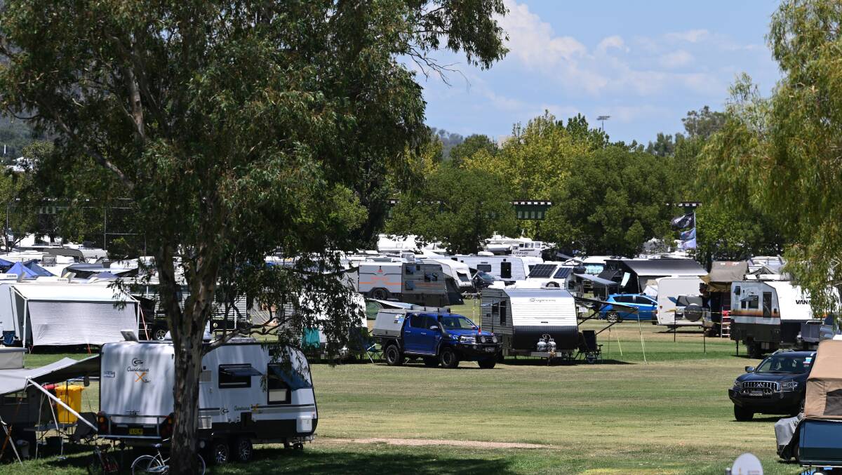 It's expected 1500 campers will be at the Riverside sporting fields by day nine of the Tamworth Country Music Festival. Picture by Gareth Gardner