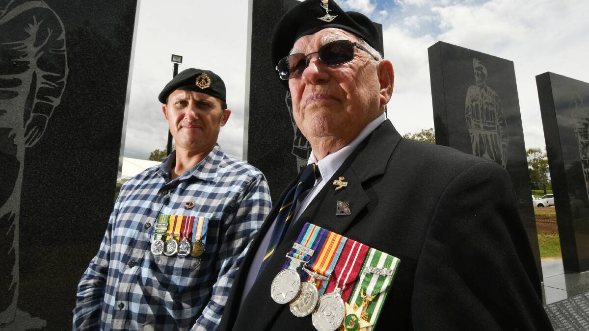 REMEMBERING: Tamworth veterans Marty McDonald and Ray Stevens. Photo: Gareth Gardner