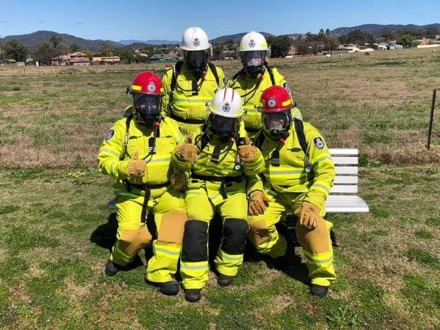 THUMBS UP: Moore Creek Rural Fire Brigade thank the community for their help in securing the donation. Photo: Supplied