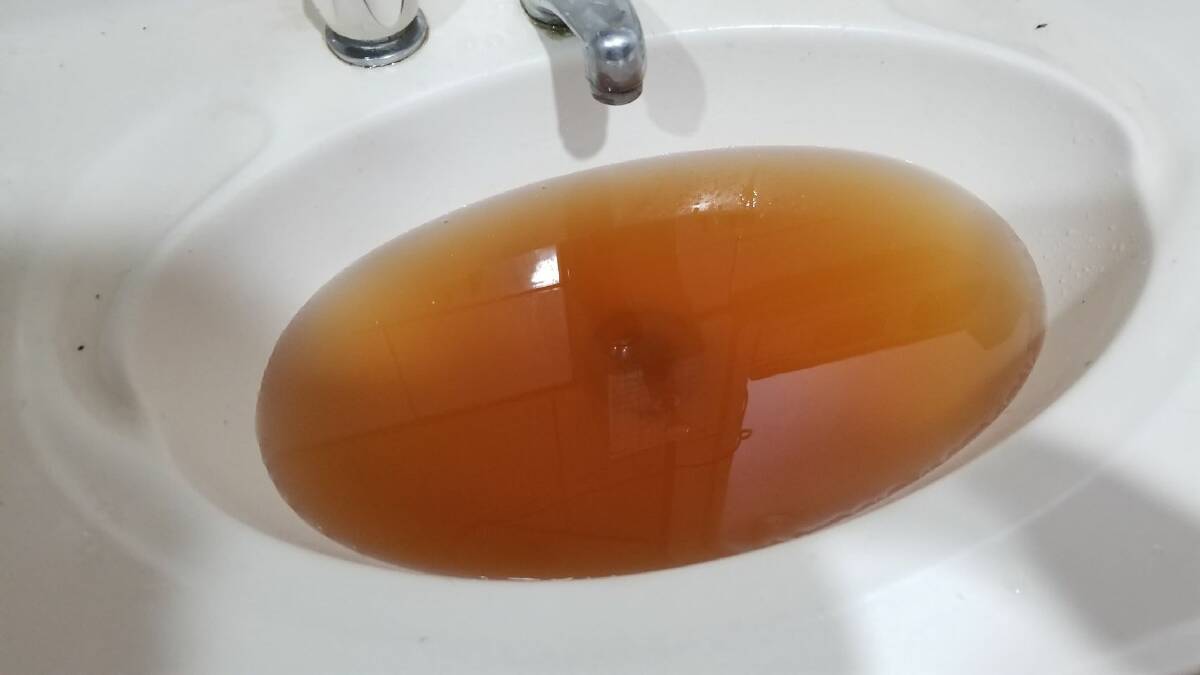 Residents have reported brown water from their taps for up to four days. Picture supplied