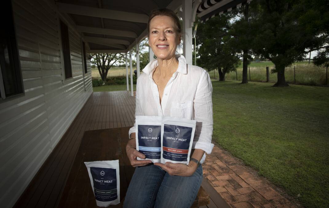 BUSH BUY: Co-founder of Impact Meat Sandra Williams shows off their jerky and billtong. Photo: Peter Hardin