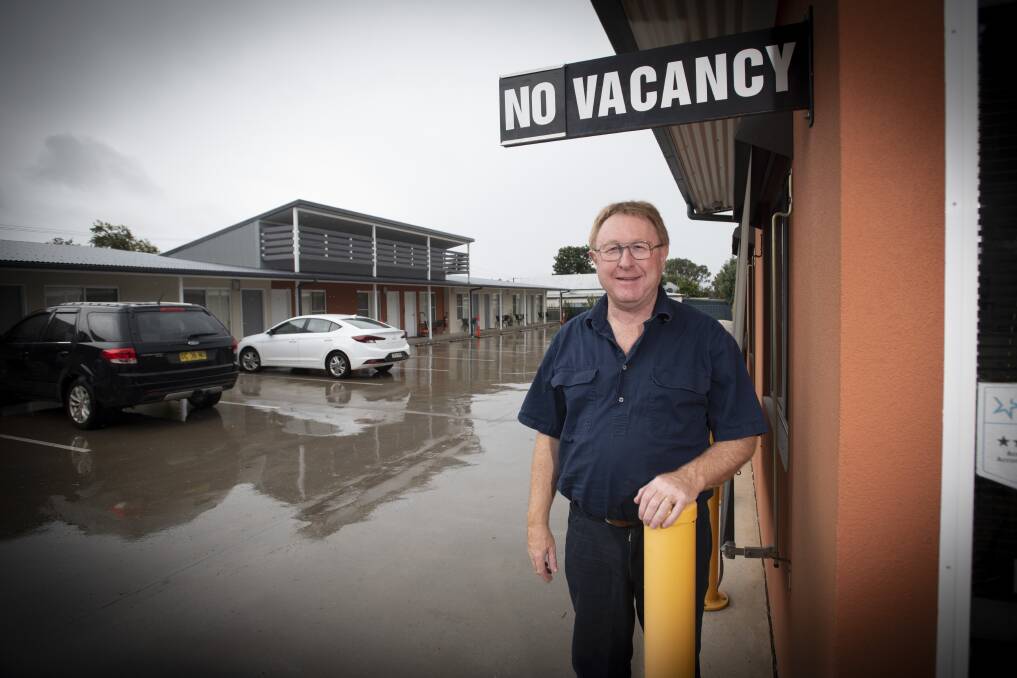 BOOKED OUT: Owner of Gunnedah Lodge Motel Gary Way has no vacany while Agquip is in town. Photo: Peter Hardin
