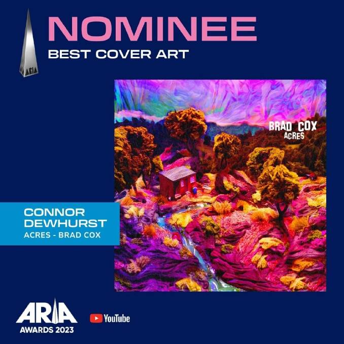 Connor Dewhurst is nominated for 'Best Cover Art' in the 2023 Aria Awards. Picture supplied 