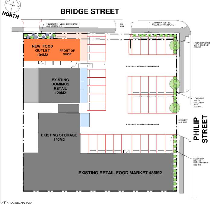 The new food outlet will be located next to Dominos in West Tamworth. Picture from plans