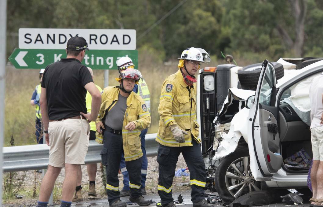 Emergency services attended the crash outside Tamworth in March, 2022. Picture by Peter Hardin