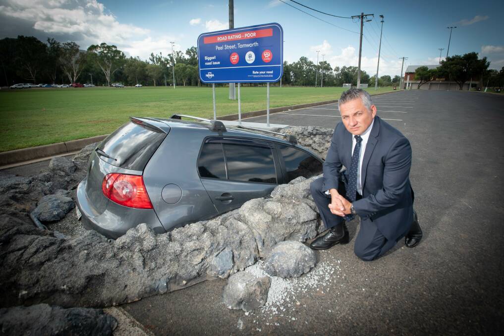 NRMA spokesperson Peter Khoury said Peel Street was rated the worst road in Tamworth. Picture by Peter Hardin