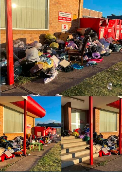 PILES: Tamworth's Salvation Army store has been left with overwhelming piles of donations. Photo: Supplied