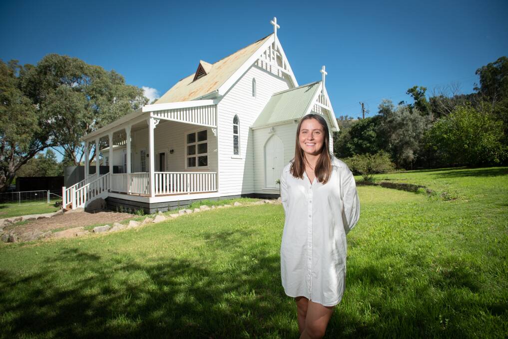 Rhiannon Graham bought the old church in Limbri to share the rural experience with visitors. Picture by Peter Hardin