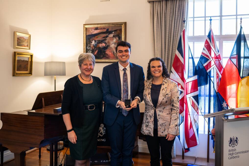 British High Commissioner Vicky Treadell, Connor Haddad, and Aurora Education Foundation CEO Leila Smith. Picture by Jose Fernandez