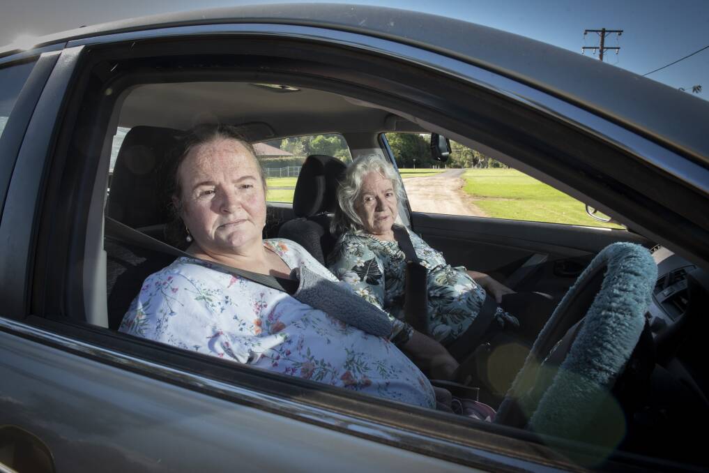 REPAIRS NEEDED: Tiane Wilson and Dawn Gallagher said the roads outside their house have been neglected by Tamworth Regional Council. Photo: Peter Hardin