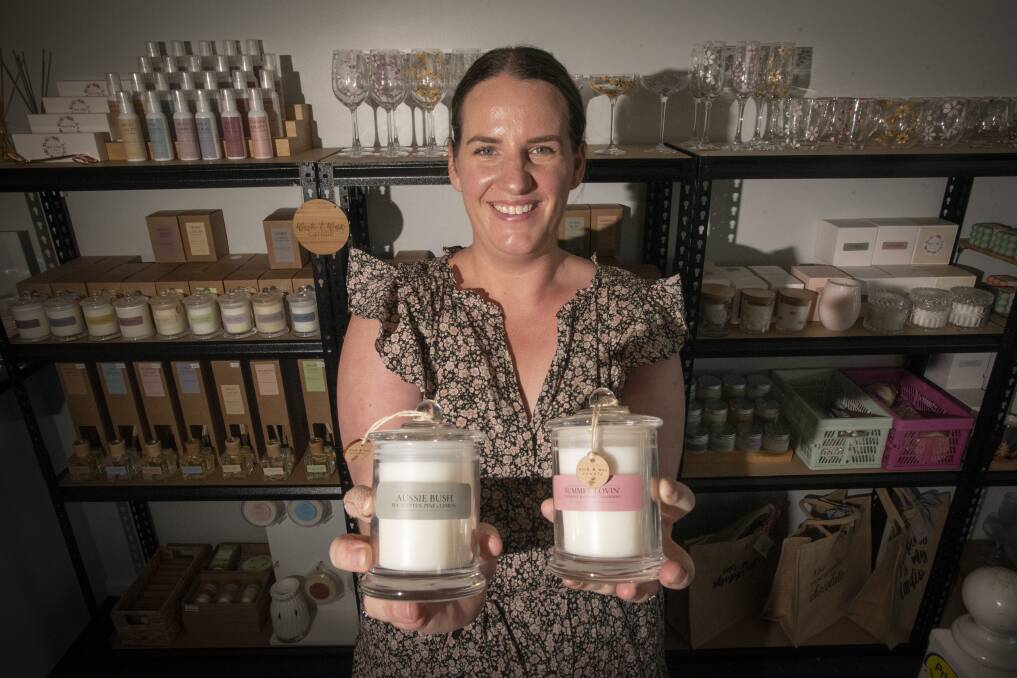 SCENTS: Wick & Wax Candle owner Kara White. Photo: Peter Hardin