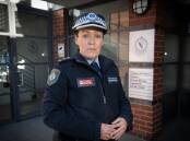 Peel Valley Highway Patrol manager Inspector Kelly Wixx outside the Tamworth Police Station. Picture by Peter Hardin