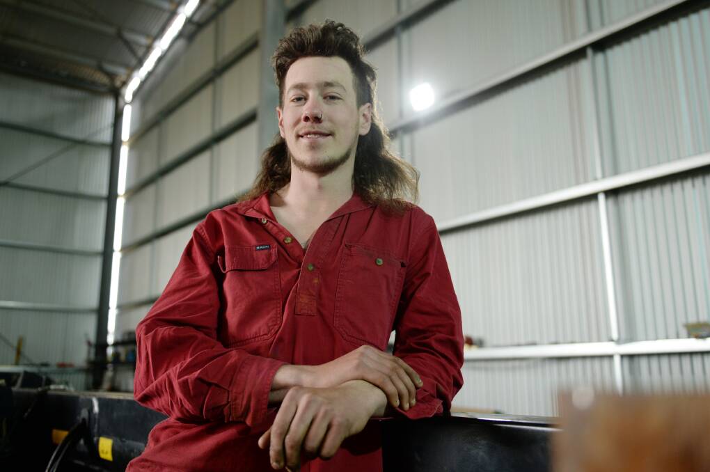 Tex Jennings, 21, is hoping to raise awareness around men's mental heath in the Ballarat region through Mullets for Mental Health. Picture by Kate Healy.
