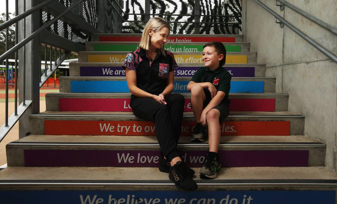 Life changing: Nulkaba Public School kindergarten teacher Carly Forster noticed her student Judah Jackson may be suffering from hearing loss, which doctors say saved him from suffering a lot of pain as he got older. Picture: Simone De Peak