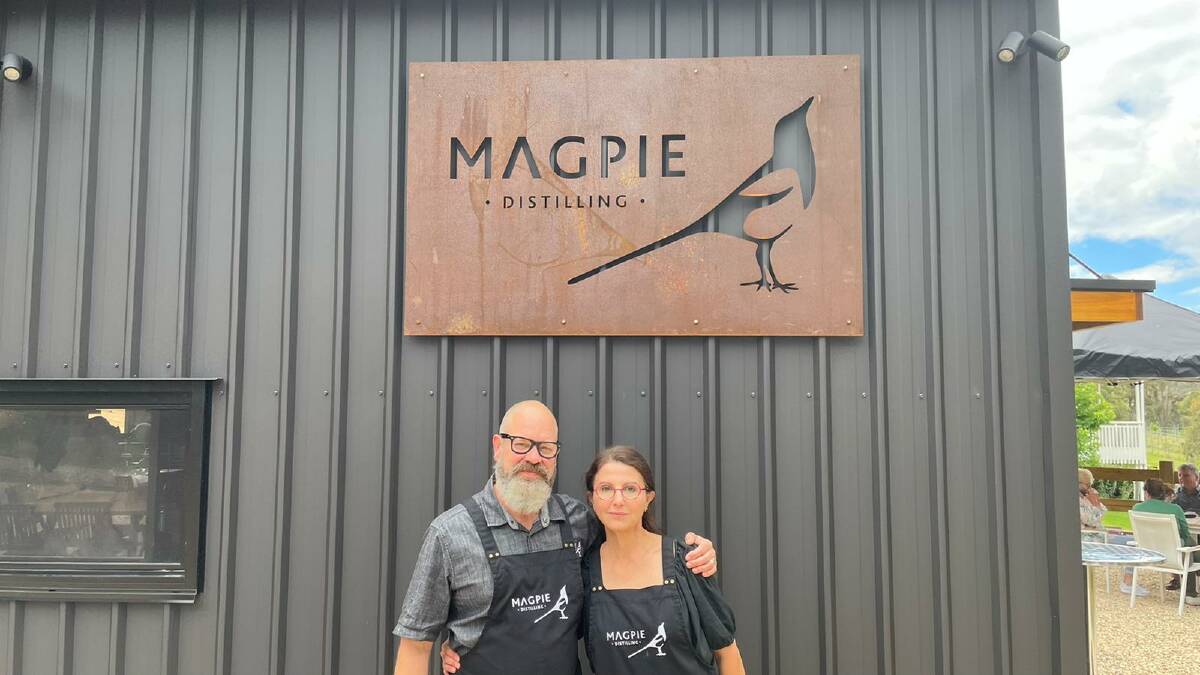Geoff and Nikki Drummond opened the distillery door to Magpie Distilling in Murrurundi in 2021. Picture by Mathew Perry