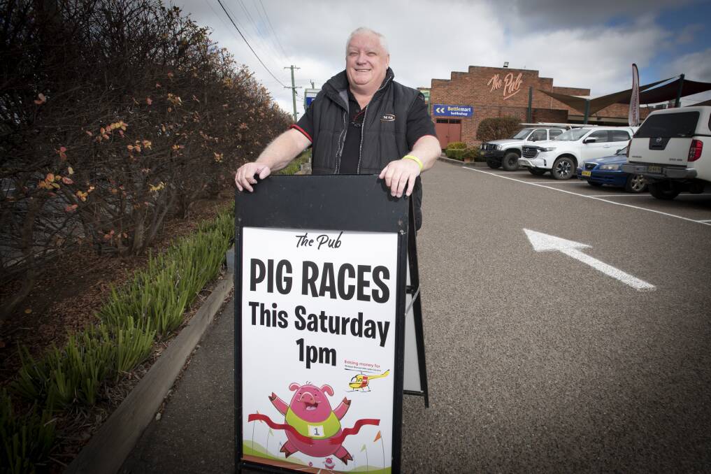 OINK: The Pub publican Ian Campbell said the race is a family event. Photo: Peter Hardin