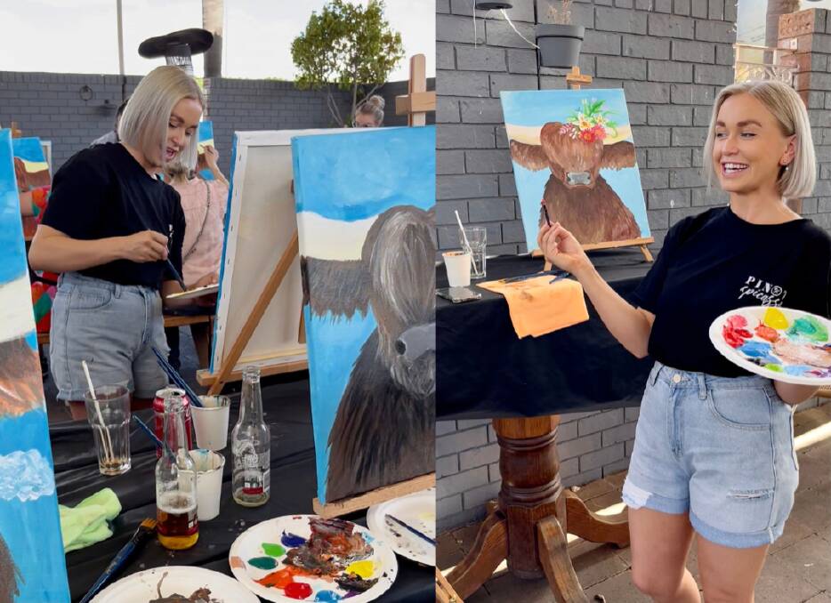 Moree Portrait Prize winning local artist Amy Canfield will run the Pinot and Picasso sessions. Pictures supplied