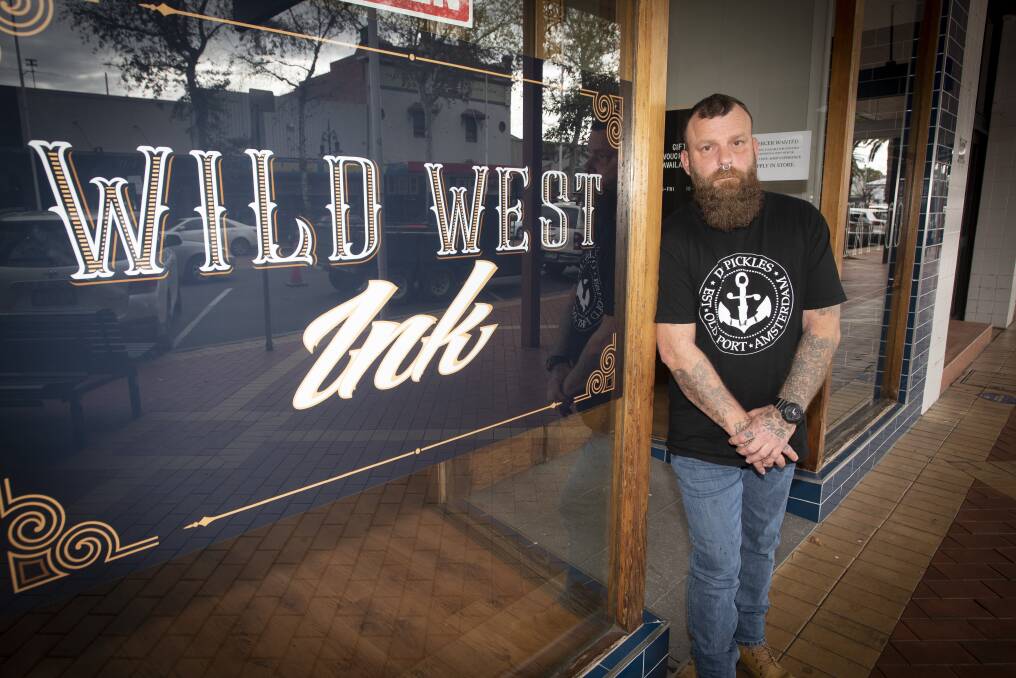 Grant Humphreys' business Wild West Ink has been looking for a tattooist and piercer for months. Photo: Peter Hardin