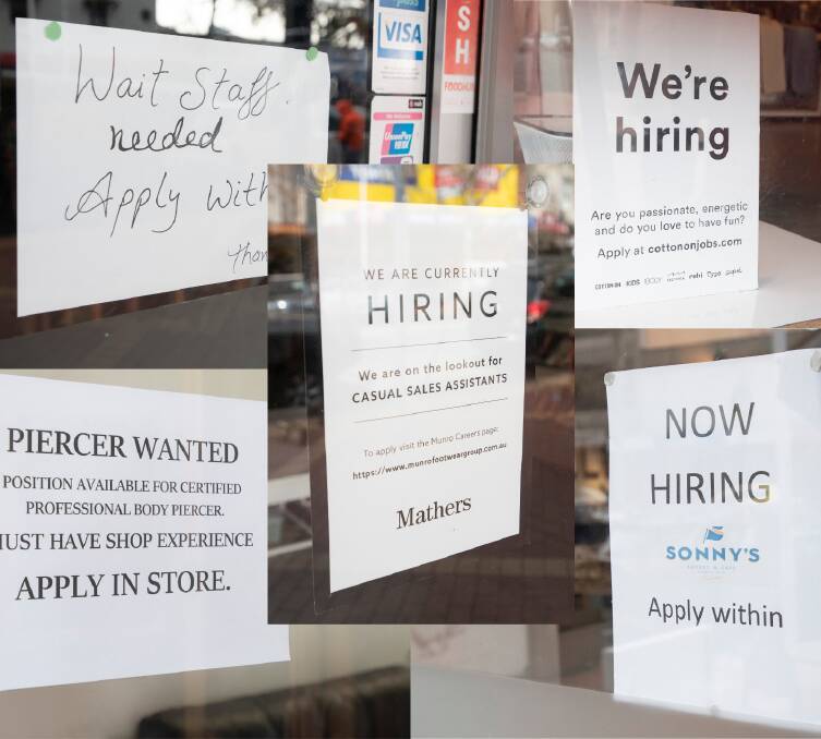 STAFF WANTED: Businesses all over Tamworth are calling for new staff. Photos: Peter Hardin