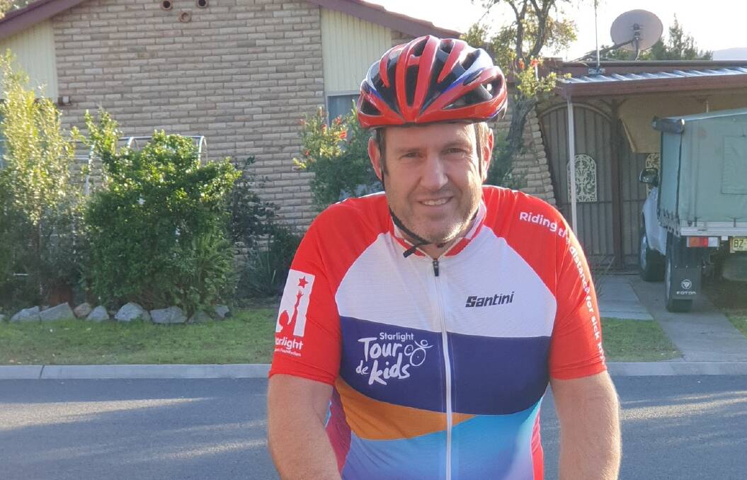 Blistering Start: Mr Harris in his new Starlight gear ready for another day on the road. Photo: supplied.