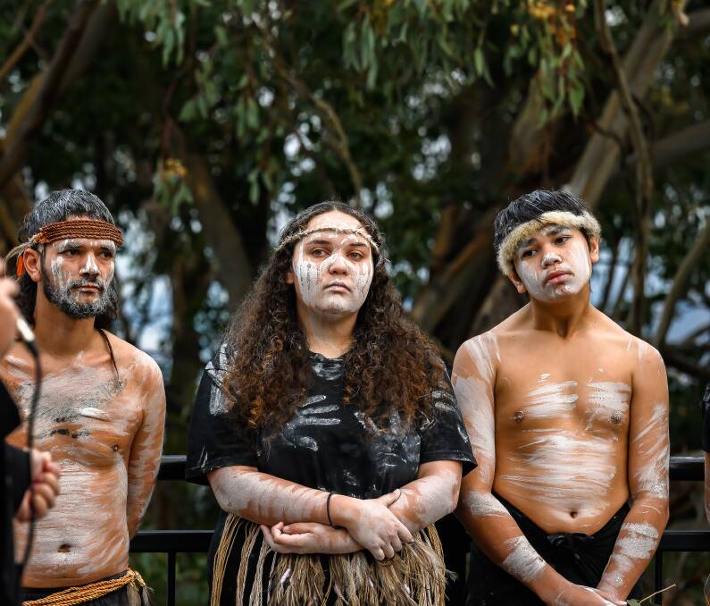 Shakayla Spearmin: Standing in the crisp morning air at the NAIDOC opening. Photo: Mark Kriedemann
