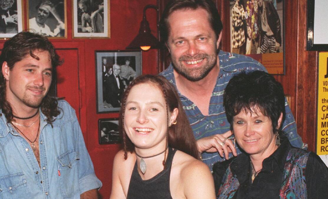 The Dead Ringer Band: Nash Chambers, left, Kasey Chambers, Bill Chambers, and Diane Chambers in 1996. Picture supplied 