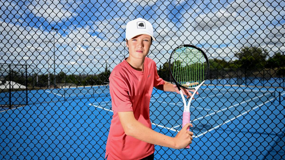 "He has incredible sportsmanship and I really look up to that," Tamworth local Oliver Riley, 12, said of his tennis idol Roger Federer. Picture by Gareth Gardner