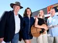 Tamworth Country Music Festival (TCMF) manager Barry Harley, left, with TCMF 2023 Golden Guitar winner Amber Lawrence, Golden Gig 2023 runner up Imogen Hall, and the sponsor of the Golden Gig event; McDonald's Adrian Sippel. Picture by Gareth Gardner