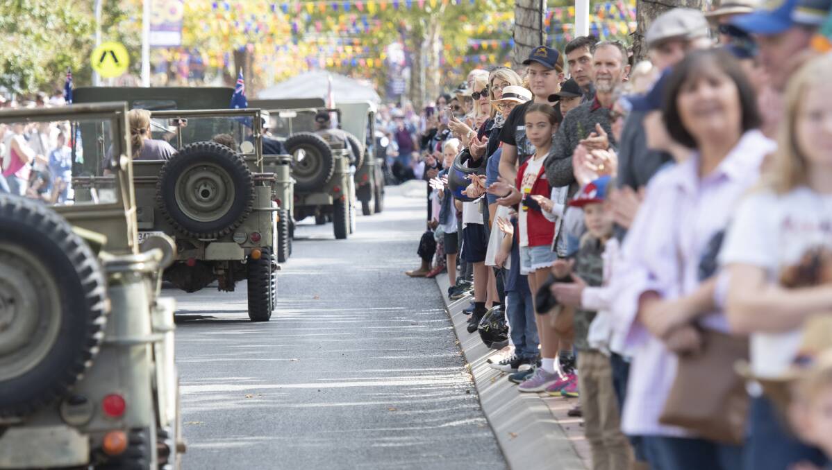 Thousands of people lined the streets in Tamworth for the commemorative march on ANZAC Day 2022. Picture by Pete Hardin