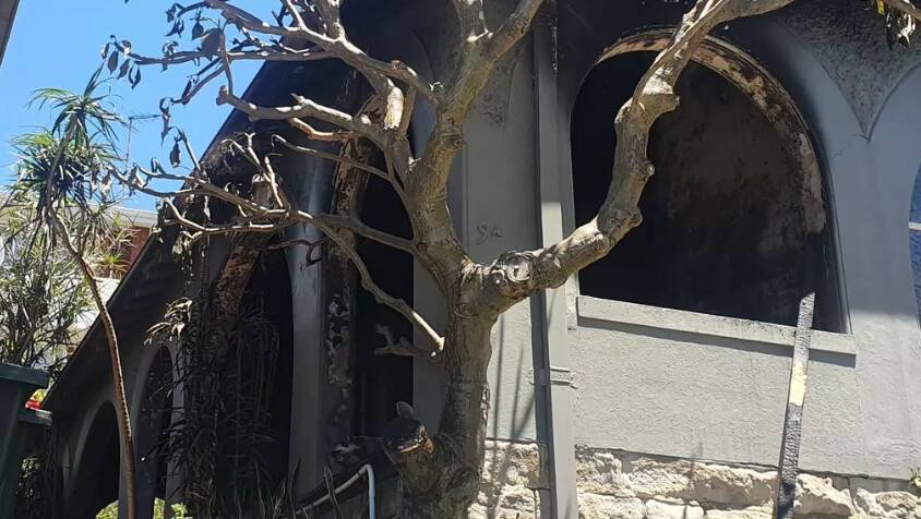 Jordan Shanks-Markovina's burnt-out home in Bondi. Picture via Jordan Shanks-Markovina Instagram