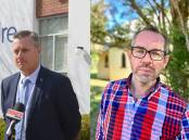 Gunnedah mayor Jamie Chaffey (left) has been accused of "greenwashing" by farmer and environmental activist Peter Wills (right). Picture file