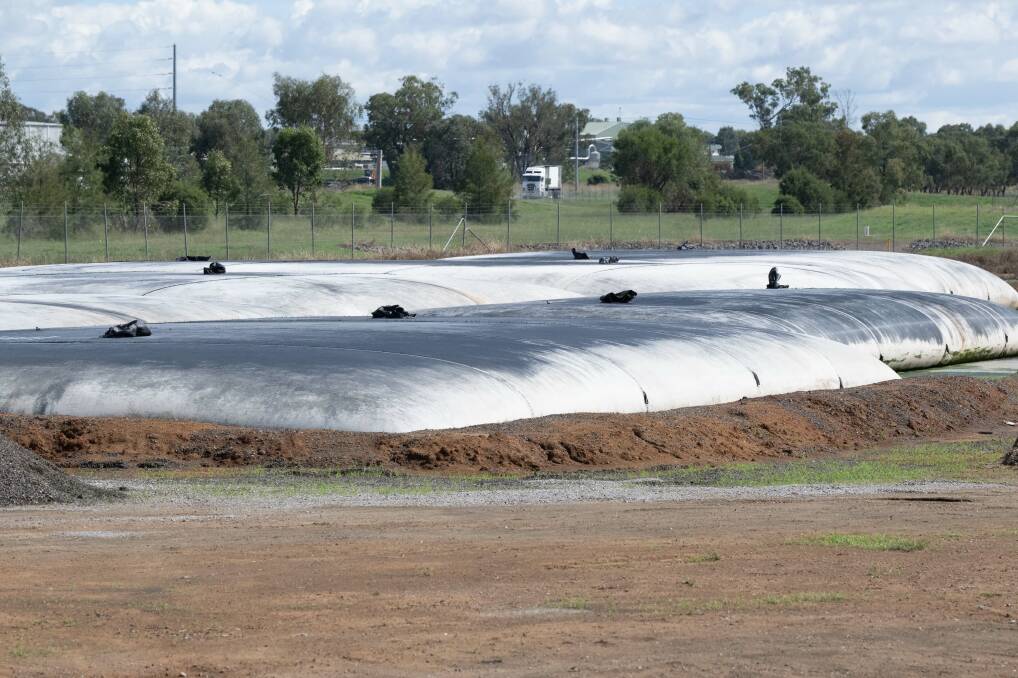 Large bags known as 'GeoTubes' have been installed at the Westdale Wastewater Treatment Plant. Picture by Peter Hardin
