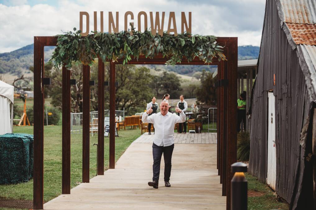 Central Hopitality Group owner Jye Segboer welcomes guests to the inaugural Dungowan Day Out. Picture supplied by TamComm Media