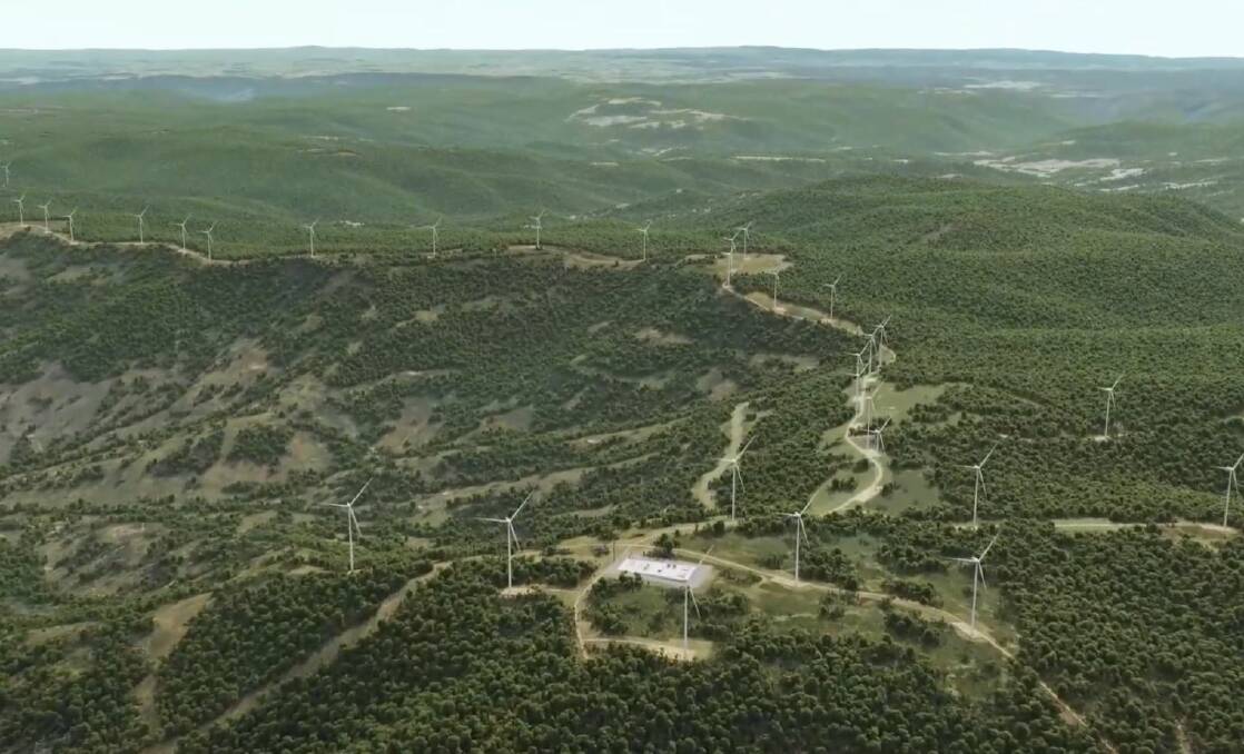 An artist rendition of the proposed 390-megawatt Hills of Gold wind farm. A Department of Planning recommendation would see the project scaled back to around 282 megawatts. Picture supplied by ENGIE