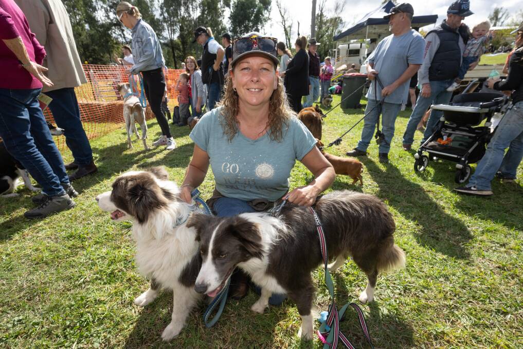 Honi Newman with her fluffy buddies Chevy and Arlie. Picture by Peter Hardin