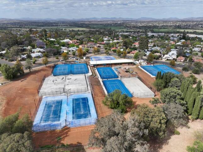 While tennis court construction is finally within a hair's breadth of completion, upgrades to the Treloar Park Tennis Centre have been delayed yet again, this time by a cost blowout. Picture supplied by Tamworth Regional Council