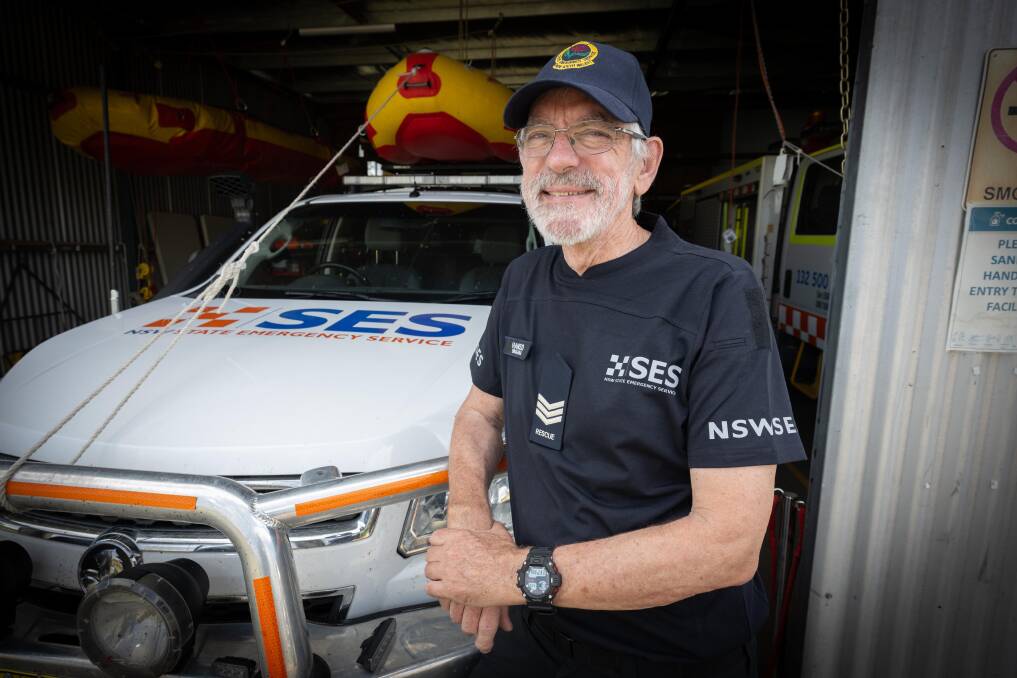 Geoffrey Hanson has been a member of the NSW State Emergency Service since April 1996, and specialises in flood and vertical rescue. Picture by Peter Hardin