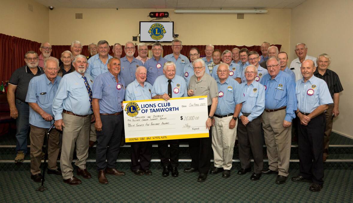 Professional photographer and president of the Tamworth and District Prostate Cancer Support Group Lour Farina took this photo to commemorate The Lions Club of Tamworth donating $25,000 to the support group. Picture by Lou Farina