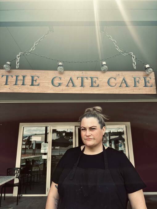 Owner of The Gateway Cafe Kay Billingham stands out the front of her cafe. Picture supplied
